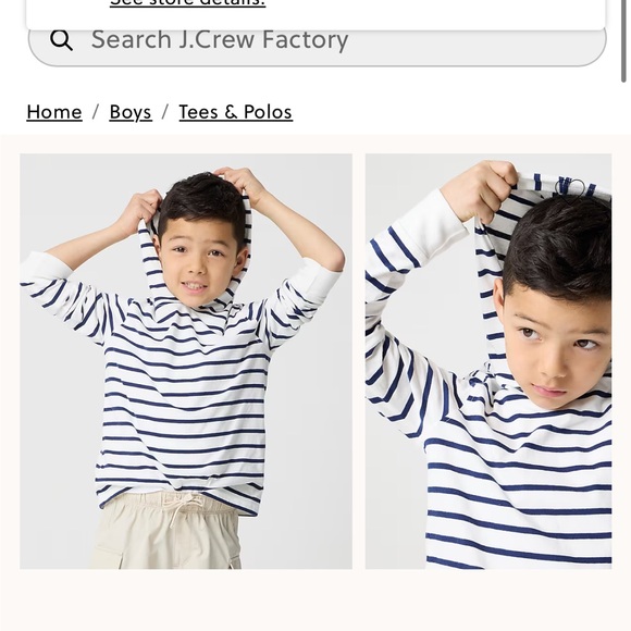 J Crew Crewcuts Kids Size Small Striped Hoodie - Blue and White - Picture 1 of 5